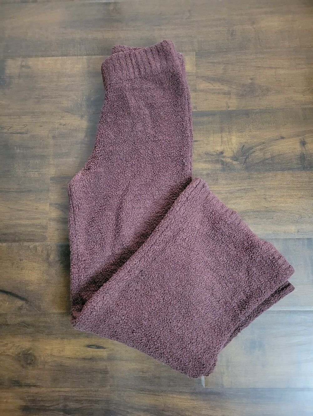 SKIMS Garnet Cozy Knit Boucle Wide Leg Lounge Pants Dark Brown Size L/XL